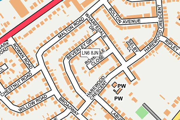 LN6 8JN map - OS OpenMap – Local (Ordnance Survey)