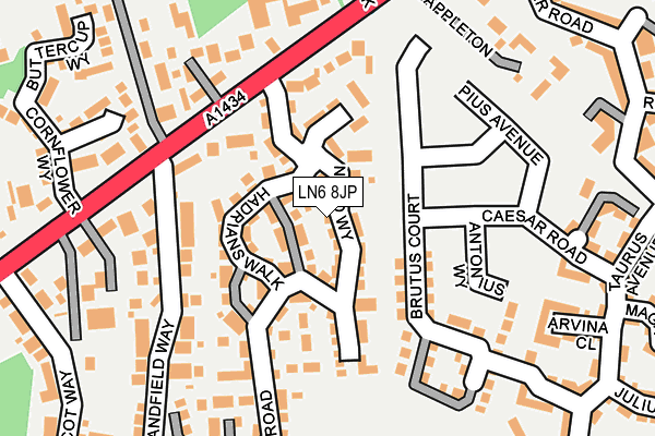 LN6 8JP map - OS OpenMap – Local (Ordnance Survey)