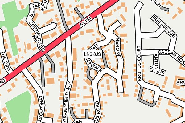 LN6 8JS map - OS OpenMap – Local (Ordnance Survey)