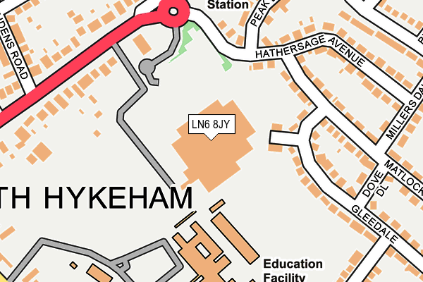 LN6 8JY map - OS OpenMap – Local (Ordnance Survey)