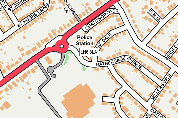 LN6 8LA map - OS OpenMap – Local (Ordnance Survey)