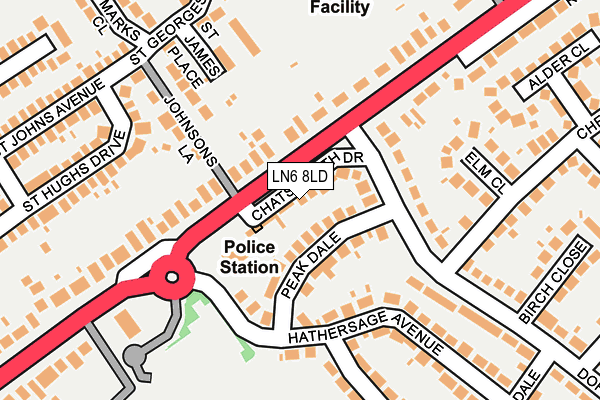 LN6 8LD map - OS OpenMap – Local (Ordnance Survey)
