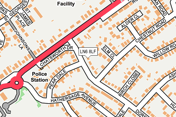 LN6 8LF map - OS OpenMap – Local (Ordnance Survey)
