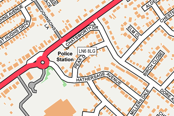 LN6 8LG map - OS OpenMap – Local (Ordnance Survey)