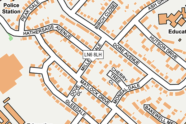 LN6 8LH map - OS OpenMap – Local (Ordnance Survey)