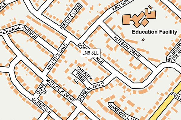 LN6 8LL map - OS OpenMap – Local (Ordnance Survey)