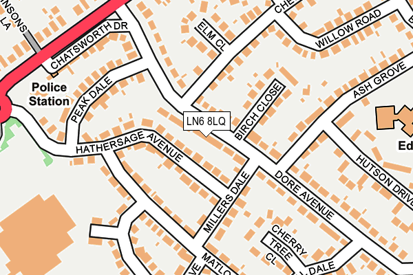 LN6 8LQ map - OS OpenMap – Local (Ordnance Survey)