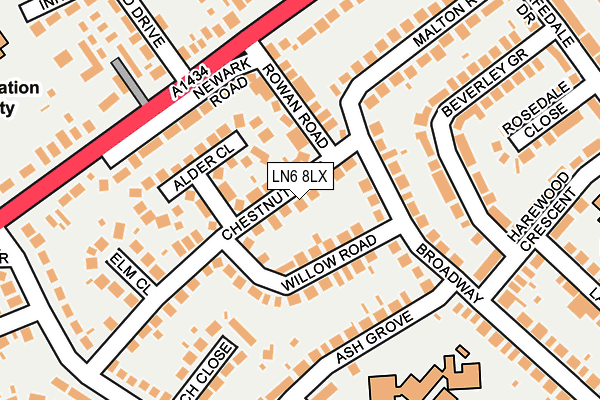 LN6 8LX map - OS OpenMap – Local (Ordnance Survey)