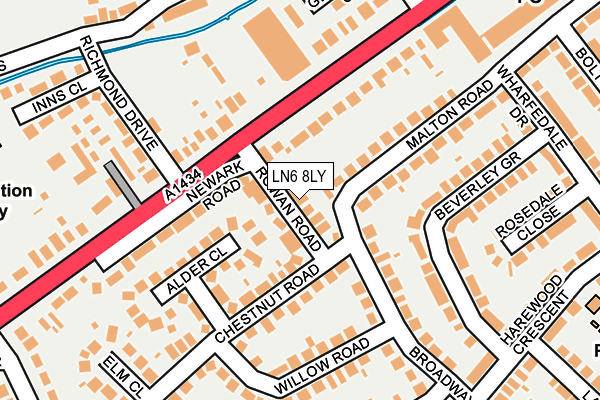 LN6 8LY map - OS OpenMap – Local (Ordnance Survey)
