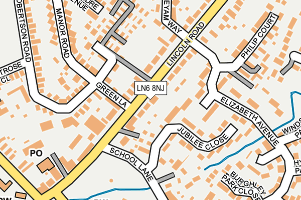 LN6 8NJ map - OS OpenMap – Local (Ordnance Survey)