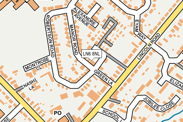 LN6 8NL map - OS OpenMap – Local (Ordnance Survey)