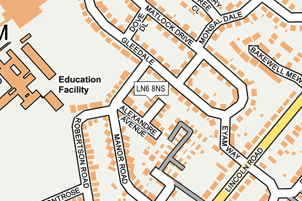 LN6 8NS map - OS OpenMap – Local (Ordnance Survey)