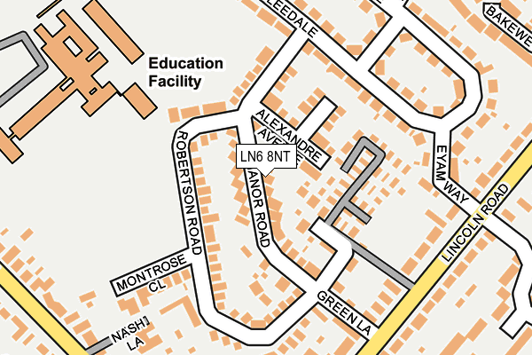 LN6 8NT map - OS OpenMap – Local (Ordnance Survey)