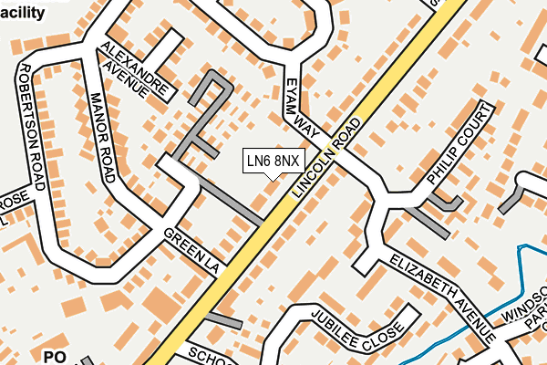 LN6 8NX map - OS OpenMap – Local (Ordnance Survey)
