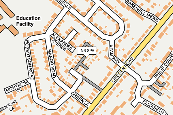LN6 8PA map - OS OpenMap – Local (Ordnance Survey)