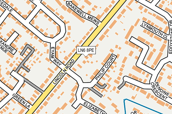 LN6 8PE map - OS OpenMap – Local (Ordnance Survey)