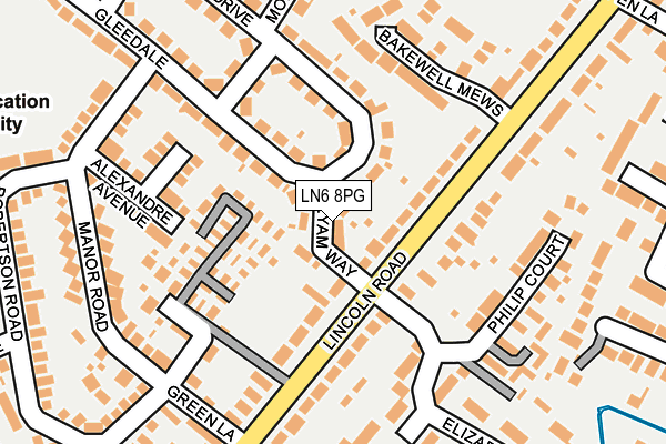 LN6 8PG map - OS OpenMap – Local (Ordnance Survey)