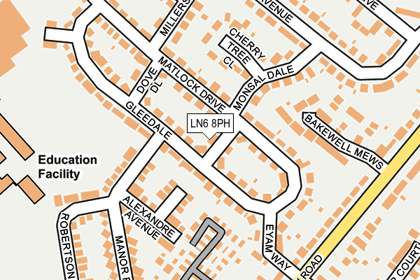 LN6 8PH map - OS OpenMap – Local (Ordnance Survey)