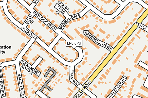 LN6 8PU map - OS OpenMap – Local (Ordnance Survey)