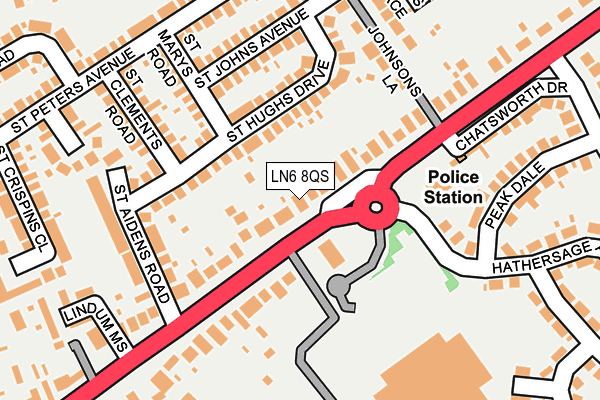 LN6 8QS map - OS OpenMap – Local (Ordnance Survey)