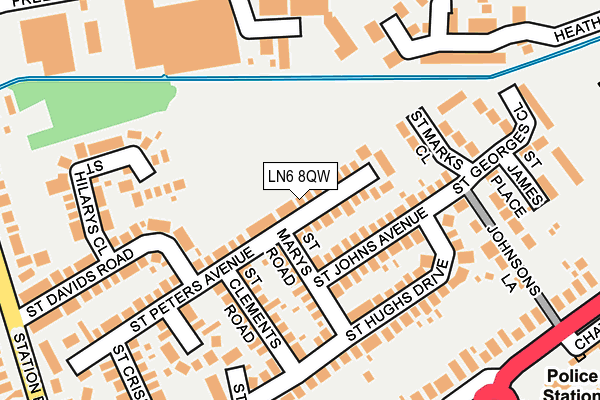 LN6 8QW map - OS OpenMap – Local (Ordnance Survey)