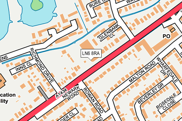 LN6 8RA map - OS OpenMap – Local (Ordnance Survey)