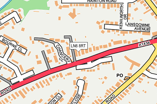 LN6 8RT map - OS OpenMap – Local (Ordnance Survey)