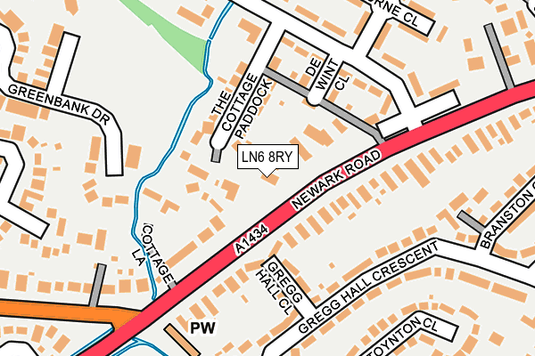 LN6 8RY map - OS OpenMap – Local (Ordnance Survey)