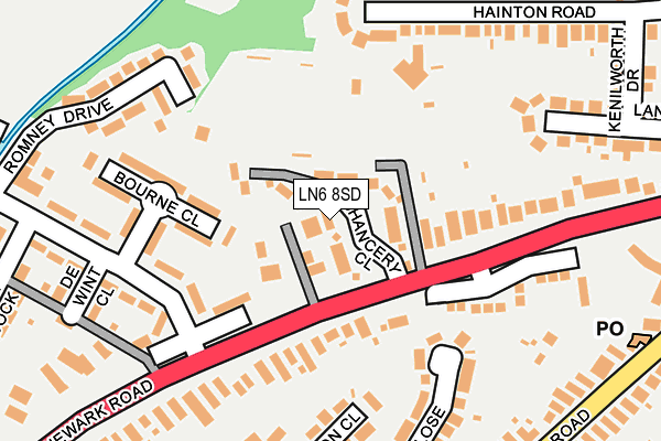LN6 8SD map - OS OpenMap – Local (Ordnance Survey)