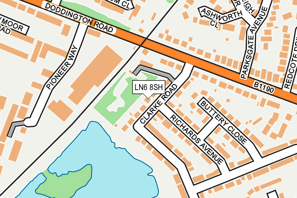 LN6 8SH map - OS OpenMap – Local (Ordnance Survey)