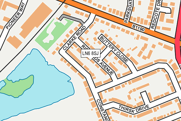 LN6 8SJ map - OS OpenMap – Local (Ordnance Survey)