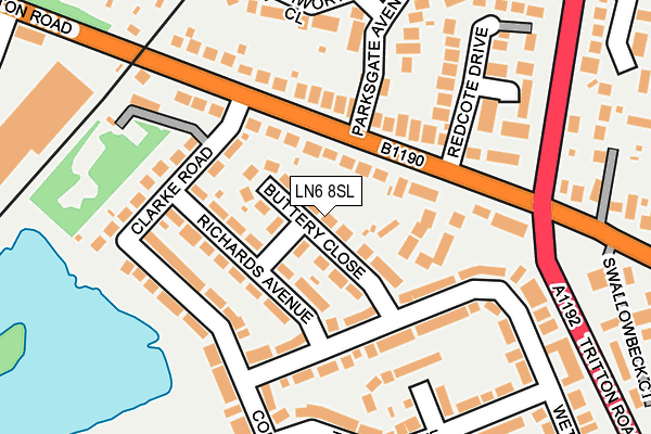 LN6 8SL map - OS OpenMap – Local (Ordnance Survey)