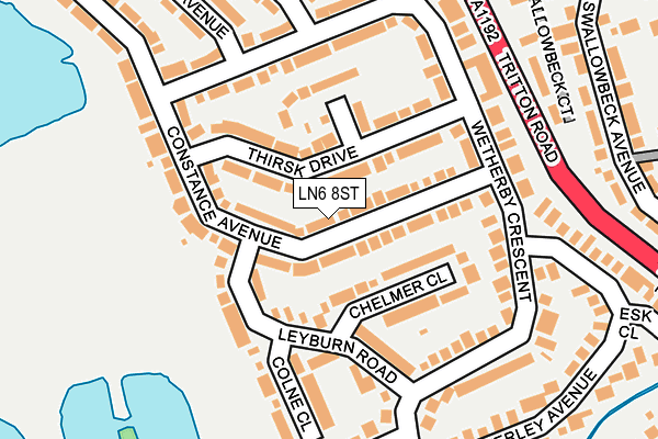 LN6 8ST map - OS OpenMap – Local (Ordnance Survey)
