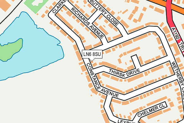 LN6 8SU map - OS OpenMap – Local (Ordnance Survey)