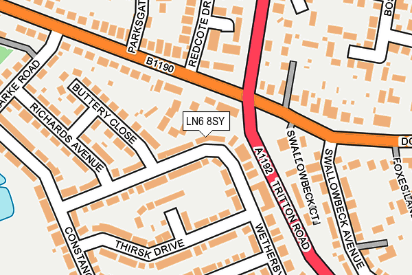 LN6 8SY map - OS OpenMap – Local (Ordnance Survey)