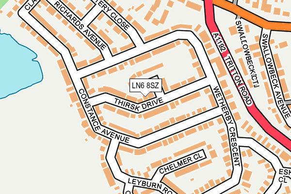 LN6 8SZ map - OS OpenMap – Local (Ordnance Survey)