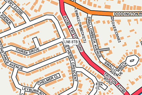 LN6 8TB map - OS OpenMap – Local (Ordnance Survey)