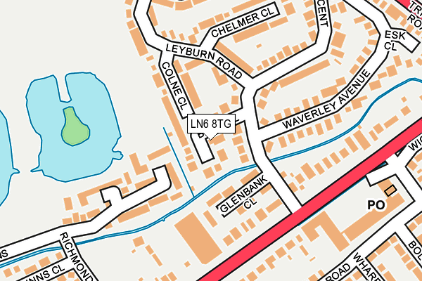 LN6 8TG map - OS OpenMap – Local (Ordnance Survey)