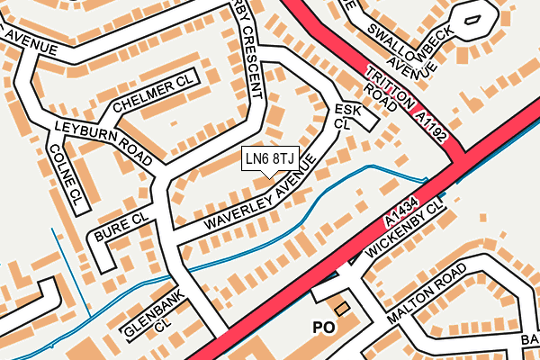 LN6 8TJ map - OS OpenMap – Local (Ordnance Survey)