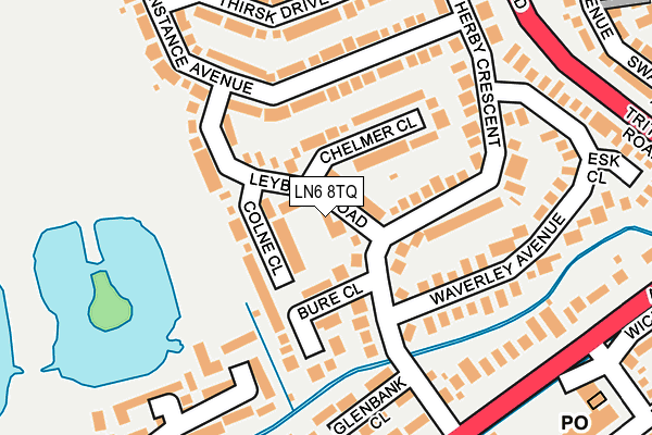 LN6 8TQ map - OS OpenMap – Local (Ordnance Survey)