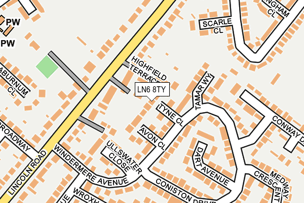 LN6 8TY map - OS OpenMap – Local (Ordnance Survey)