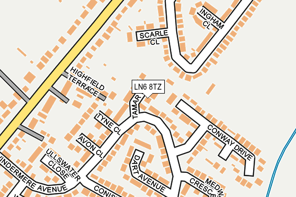 LN6 8TZ map - OS OpenMap – Local (Ordnance Survey)