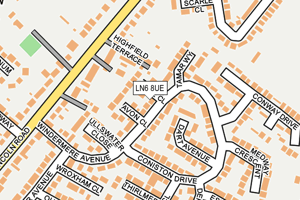 LN6 8UE map - OS OpenMap – Local (Ordnance Survey)