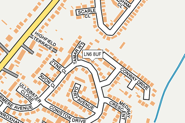 LN6 8UF map - OS OpenMap – Local (Ordnance Survey)