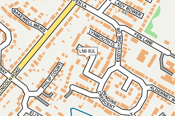 LN6 8UL map - OS OpenMap – Local (Ordnance Survey)