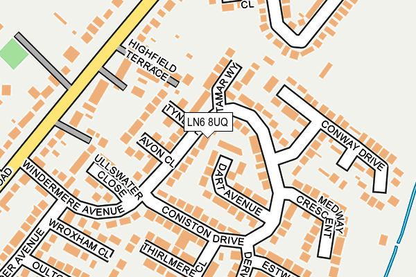 LN6 8UQ map - OS OpenMap – Local (Ordnance Survey)