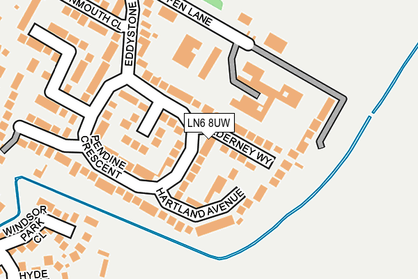 LN6 8UW map - OS OpenMap – Local (Ordnance Survey)