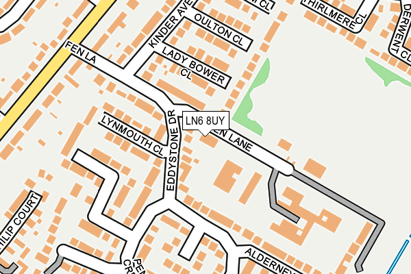 LN6 8UY map - OS OpenMap – Local (Ordnance Survey)