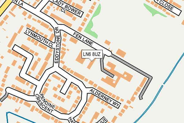 LN6 8UZ map - OS OpenMap – Local (Ordnance Survey)