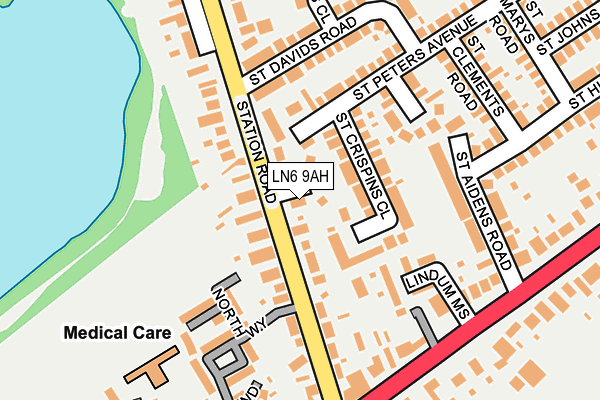 LN6 9AH map - OS OpenMap – Local (Ordnance Survey)